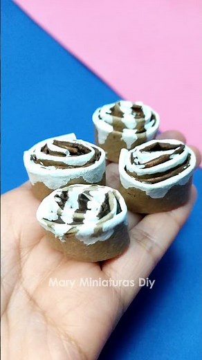 DIY Miniature Cinnamon rolls with paper #shorts