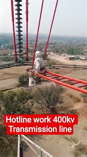 Hotline work 400 kv transmission line #transmissionlines
