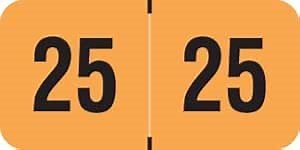 2025 Year Stickers, Doctor Stuff 2025 Chart Stickers, Fluorescent Orange Color Coded, USA Made Year Labels for End Tab File Folders, 500 Labels/Roll in a Dispenser Box, 3/4" x 1-1/2"