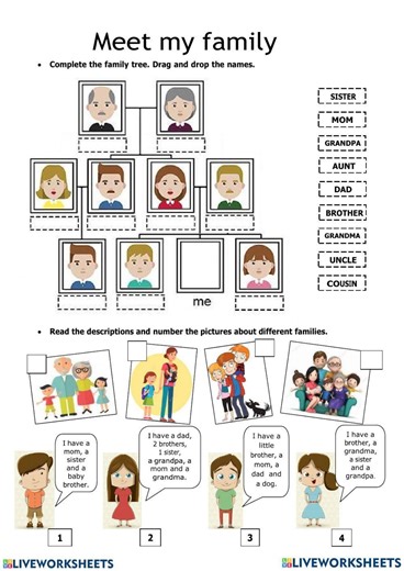 Family members and relatives worksheet