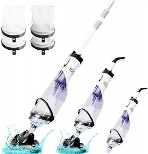 2025Upgraded Cordless Pool Vacuum for Above Ground, Handheld Pool Spa Vacuum Cleaner for Inground Pools Hot Tub, Rechargeable, 60" Extendable Pole, up to 19.5 GPM for Leaves, Debris, Shallow Steps