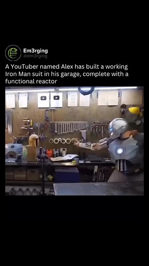 Emerging Technological Advancements on Instagram: "A YouTuber named Alex has built a working Iron Man suit in his garage, complete with a functional reactor. With his engineering skills and determination, Alex has turned a sci-fi dream into reality by creating a suit that’s more than just a replica—it’s fully functional. Every detail, from the intricate mechanics to the power source, has been meticulously crafted to bring this iconic suit to life. • 🔥Don’t miss this opportunity to join us today