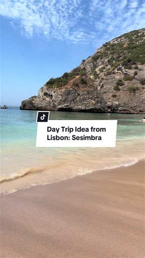 Visit the small village Sesimbra, about an hour from Lisbon for beautiful beaches and clear water! 🌊⚓️ #lisbon #lisbondaytrip #portugaltiktok #sesimbra
