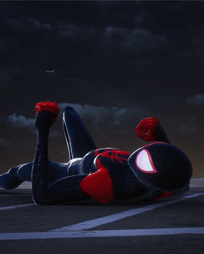 Miles Morales vibing to “scared of the dark” in the bright city lights at night 🌃 #spiderman #spidermanedit #milesmorales #intothespiderverse #milesmoralesedit