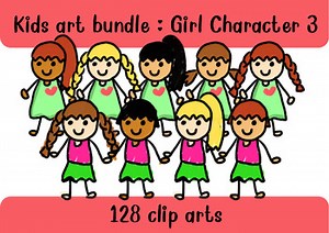 Girl characters 3 clipart
