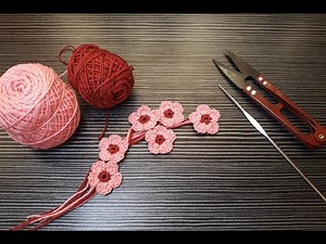 CROCHET | Cherry blossom crochet flower | easy flower crochet for beginner