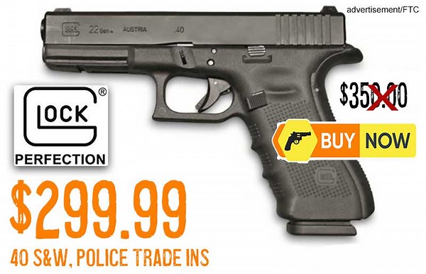GLOCK 22 Gen4 40 S&W Handguns, Police Trade-In $299.99 w/ 3 Mags