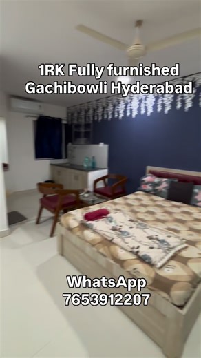 Gachibowlirentforflat on Instagram: "1RK Furnished Flat for Rent in Gachibowli, Hyderabad 🏠 Available 1RK furnished home with essential amenities, ideal for working professionals or single occupants looking for a comfortable and ready-to-move stay in a prime Gachibowli location. ✨ Amenities Included: • Air Conditioner (AC) • Free Wi-Fi • Common Refrigerator • Common Washing Machine • Bed • Gas Stove / Complete Cooking Setup ✨ Additional Highlights: • Well-maintained home • Comfortable & hassle-