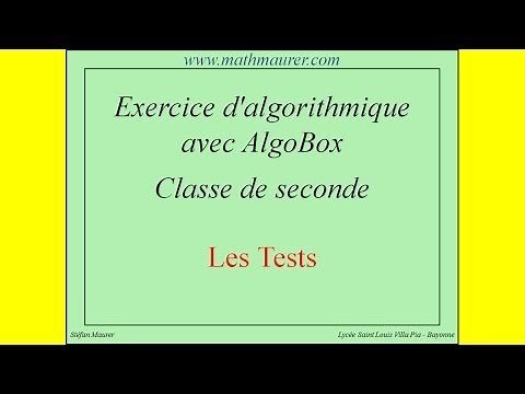 Instruction conditionnelle : exercice avec Algobox
