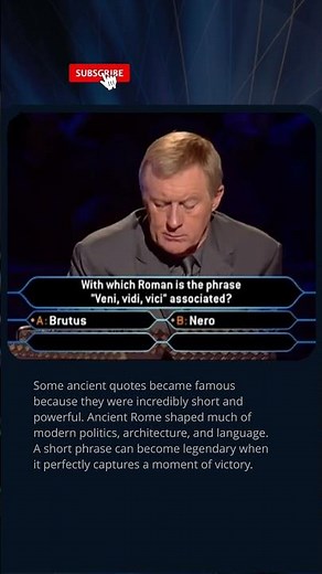 Who Said “Veni, Vidi, Vici”?🏛️ #quiz #millionaire #trivia #didyouknow #gameshow #history #tvshow #tv