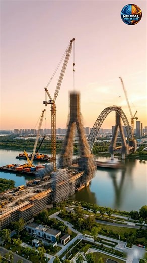 INSANE Modern Bridge Construction Timelapse! (Full Build) 🏗️🌉