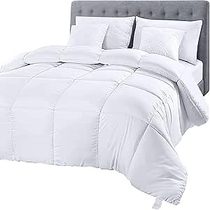 Utopia Bedding Comforter Duvet Insert, Quilted Comforter with Corner Tabs, Box Stitched Down Alternative Comforters California King Size (White)