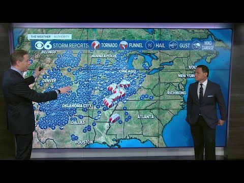 Map shows tornado outbreak, hail and wind damage from Friday storms