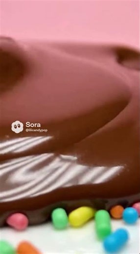 Melted Satisfying Chocolate Flow Over Sprinkles 🍫🌈 ASMR #asmr #oddlysatisfying #relax viralshort