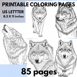 85 Wolf Coloring Pages for Teenagers and Adults to Print PDF - Etsy