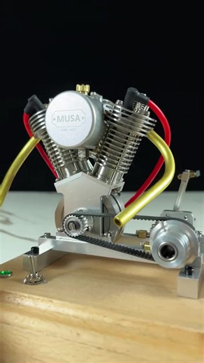 Miniature Harley V2 engine model 🔥#machine https://amzn.to/3GVotVK | Nicolas Math