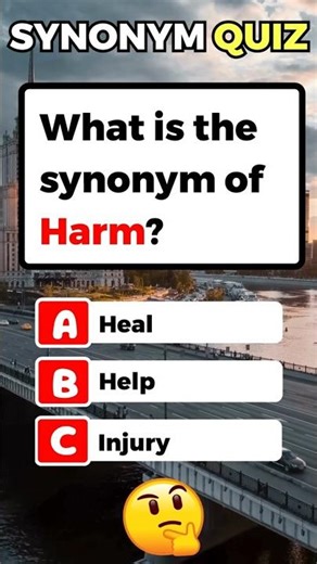 What is the Synonym of Harm? Synonym Quiz - #quiz #ytshorts #viral #fun