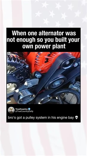 This guy's got a pulley system in his engine compartment