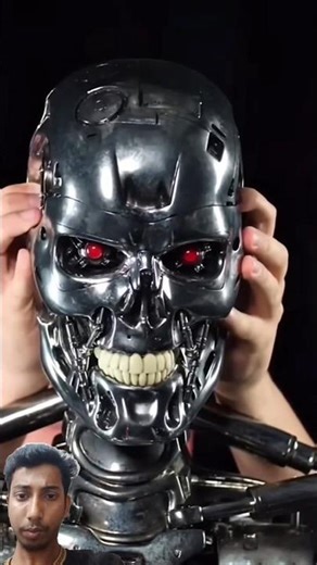 Terminator sci-fi sideshow robotics face edit💀😱🔥till end transformation😱 #robotswarm #shorts #film