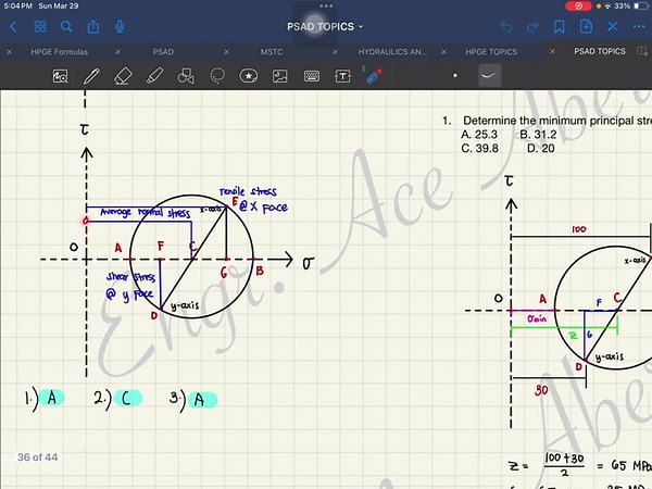 PSAD - Plane stresses (Mohr Circle) #cele #civilengineering #cepastboardexamproblems