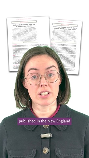 23K views · 124 reactions | Would thrombectomy benefit patients with medium-sized or distal vessel occlusion stroke? NEJM Editorial Fellow Sarah Gorey, MB, breaks down the ESCAPE-MeVO and DISTAL clinical trials.  Further reading: ESCAPE-MeVO trial: https://nej.md/40LTUaL DISTAL trial: https://nej.md/4jYWV0z | The New England Journal of Medicine | Facebook