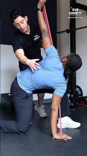 Dynamic Band Half Kneeling Thoracic Rotation | Dr. Dave Strength x Obey Strength