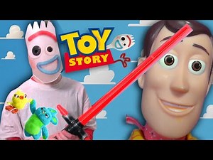 GIANT Forky Toy Story 5 Woody Battle | Benson Mr Potato Head Pixar Ducky Bunny Star Wars