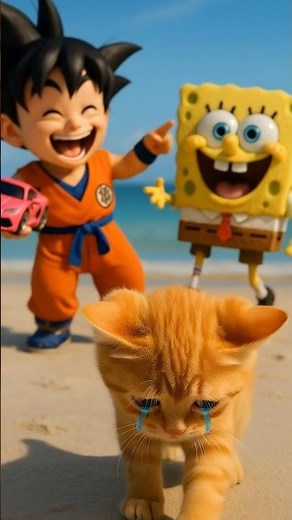 Funny Cat Video: Goku & SpongeBob’s Toy Car Prank and the Sweet Ant Chaos!