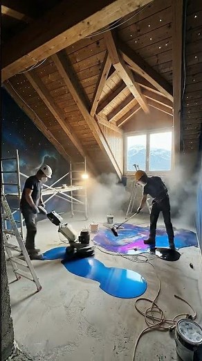 Attic Bedroom Transformation with a Celestial Space-Inspired Interior Design