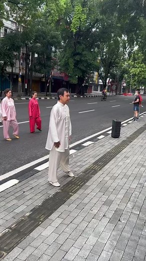 Traditional Chinese Dance Performance on City Street