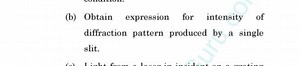 (b) Obtain expression for intensity of diffraction pattern prod... | Filo