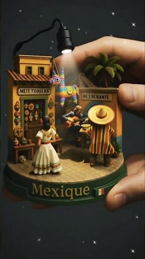 "Mexican Miniature Scene in Motion🪇💃✨ – Creative Hand Studio" #miniatureworld