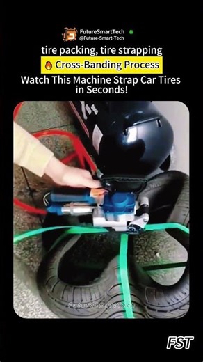 Watch This Machine Strap Car Tires in Seconds! 🔥 Cross-Banding Process