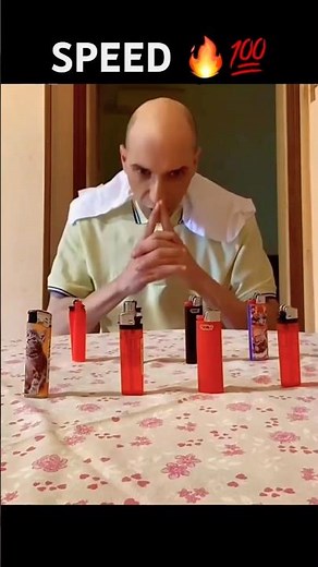 Fastest Man Grabs 8 Lighters With Lightning Speed ⚡️ #shorts #fast #amazing