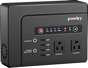 Powkey Portable Power Station 200W, 146Wh Portable Solar Generator Battery Pack with 2 Pure Sine Wave AC Outlets/4 USB A/1 DC Port, Lithium Battery Backup Power Supply for Camping Travel Outdoor Home