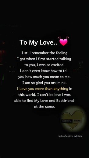 5.9K views · 16K reactions | I Love you more than anything in this world  just follow @reflective_ryhthm #relationship #selflove #bestfriend #sadstory | Reflective Quote | Facebook
