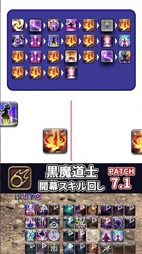 Lv100 黒魔道士 開幕スキル回し Patch7.1 The Balance BLACK MAGE Rotation Opener