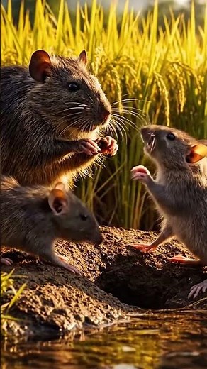 Mouse Family In The Golden Field