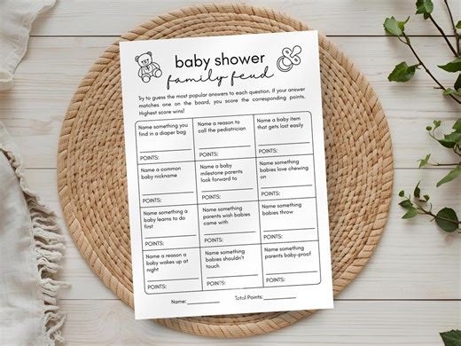 Baby Family Feud Game Baby Shower Printable Feud Game Baby Shower Activity Baby Trivia Game Baby Shower Family Feud Ice Breaker Game - Etsy