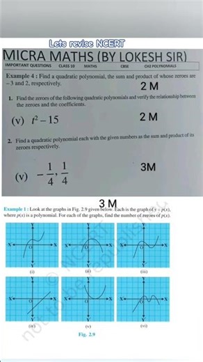 ch 2 polynomials lets revise NCERT