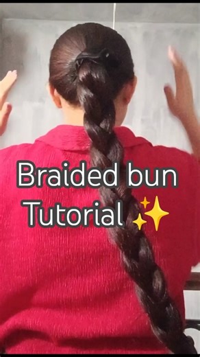 Easy braided bun in minutes✨#braidedhairstyles #buntutorial #ytshorts #hairstyle #viral #shorts