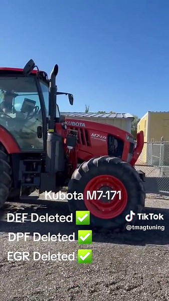 Kubota M7-171 with a DEF DPF and EGR delete. No more down time due to a plugged dpf filter or a bad def sending unit. if you have any questions please reach out to info@tmagtuning.com or call us at 1 (888) 630-7226 www.tmagtuning.com #Kubota #Kubotatractor #kubotam7 #kubotam7171 #kubotatuning #dpfdelete #hptuning #egrDelete #DefDelete #orangeequipment #straightpipe #straightpiped #agriculture #farmtractor #tuning #tractor #tractortuning #kubotaagriculture #dieselpower