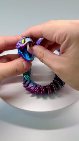 3D Printed Poseable Snake Fidget Toy |articulated Serpent Dragon Figurine | Custom Color & Size | Iridescent Fantasy Creature Desk Decor - Etsy