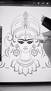 Maa Durga work in procreate (ipad pro) before I move on to the notebook version. #durga | Inkartnavi