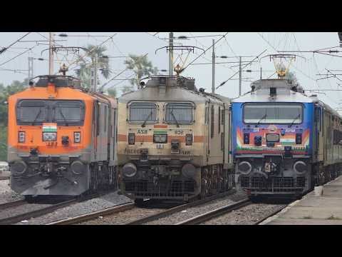 Perfect CROSSING Train Videos 18 | WAP4 LHB CROSSING WAP7 ICF | Indian Railways