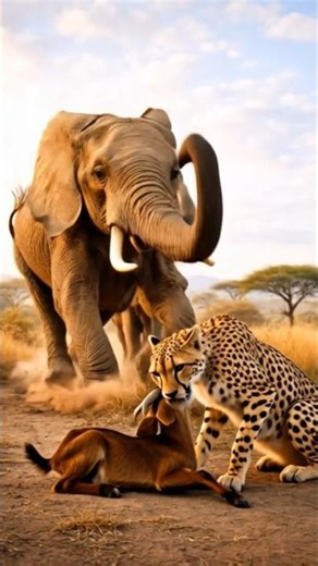 Elephant’s Roar Saves a Goat | Cheetah Forced to Run Away | Emotional Wildlife Scene