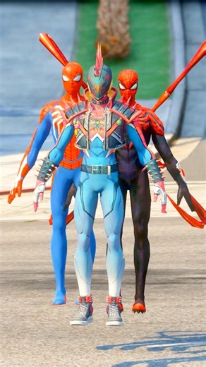 SPIDER-MAN Merges with OPTIMUS PRIME 😱 OPTIMUS SPIDER is Born! 💥 | GTA 5 #shorts #gta5 #spiderman