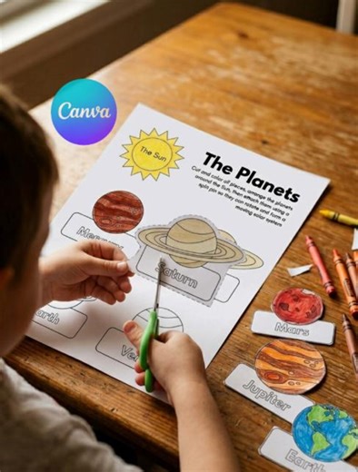 Solar System Planets Activity | Kids Cut and Paste Space Learning Worksheet (digital Download) - Etsy