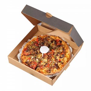 [Hot Item] Custom Printed Biodegradable Kraft Corrugated Pizza Packaging Takeaway Paper Pizza Box with Logo