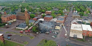 UPDATE: Large fire destroys most of downtown Calumet block